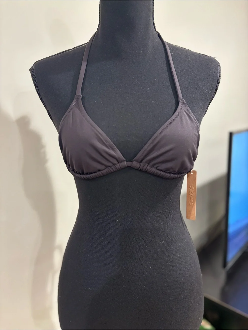 NWT Skims Signature Swim Triangle Top Onyx Small
